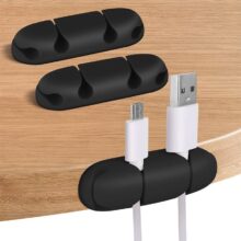 نگهدارنده و نظم‌دهنده کابل Cable Clips بسته 7 عددی با چسب سیلیکونی قوی.